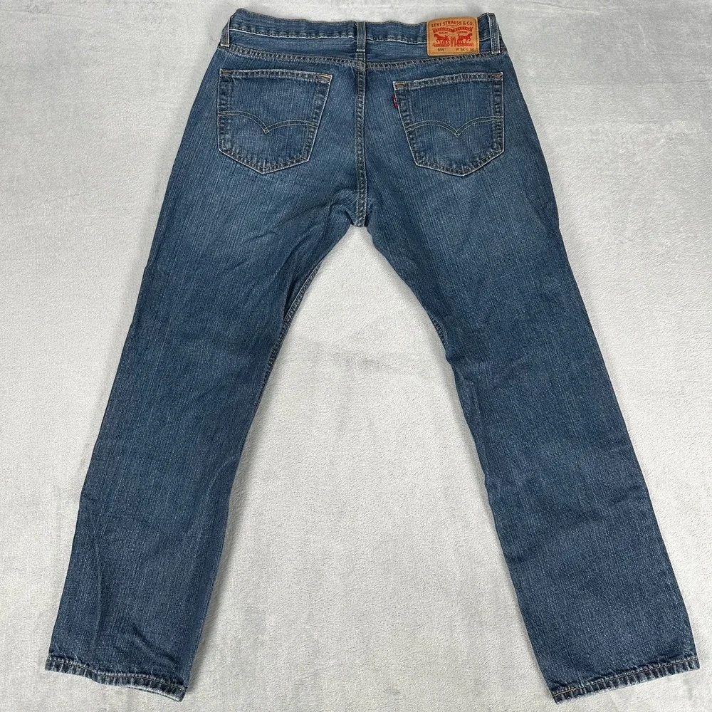 Levis 559 Jeans Mens 34x30 Blue Regular Straight Mid Rise Medium Wash